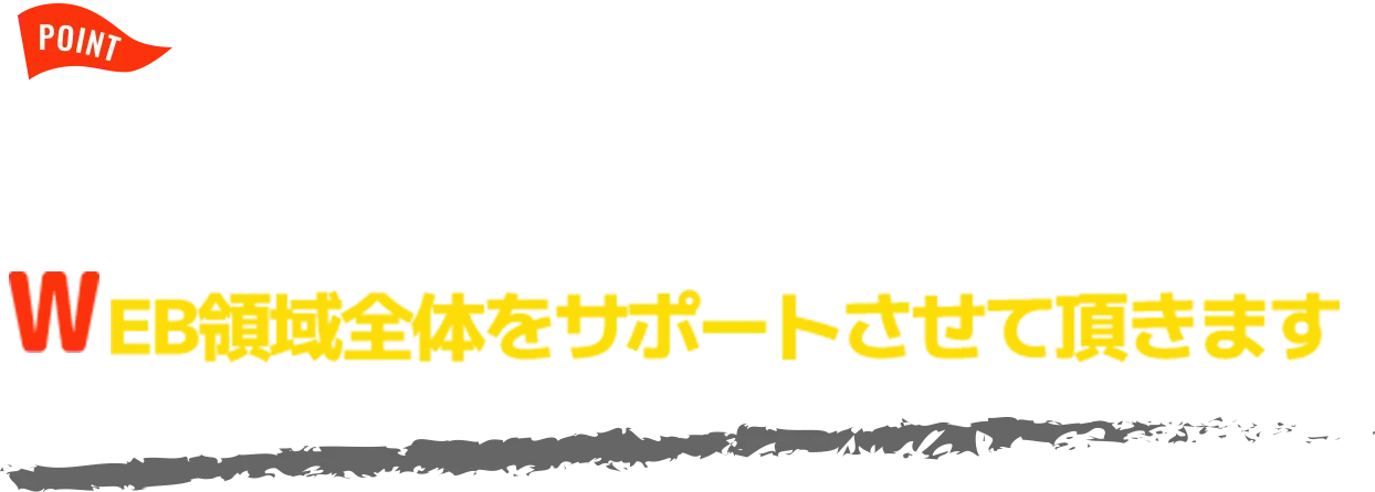 POINT 長いお付き合いのクライアント様が多くWEB領域全体をサポートさせて頂きます